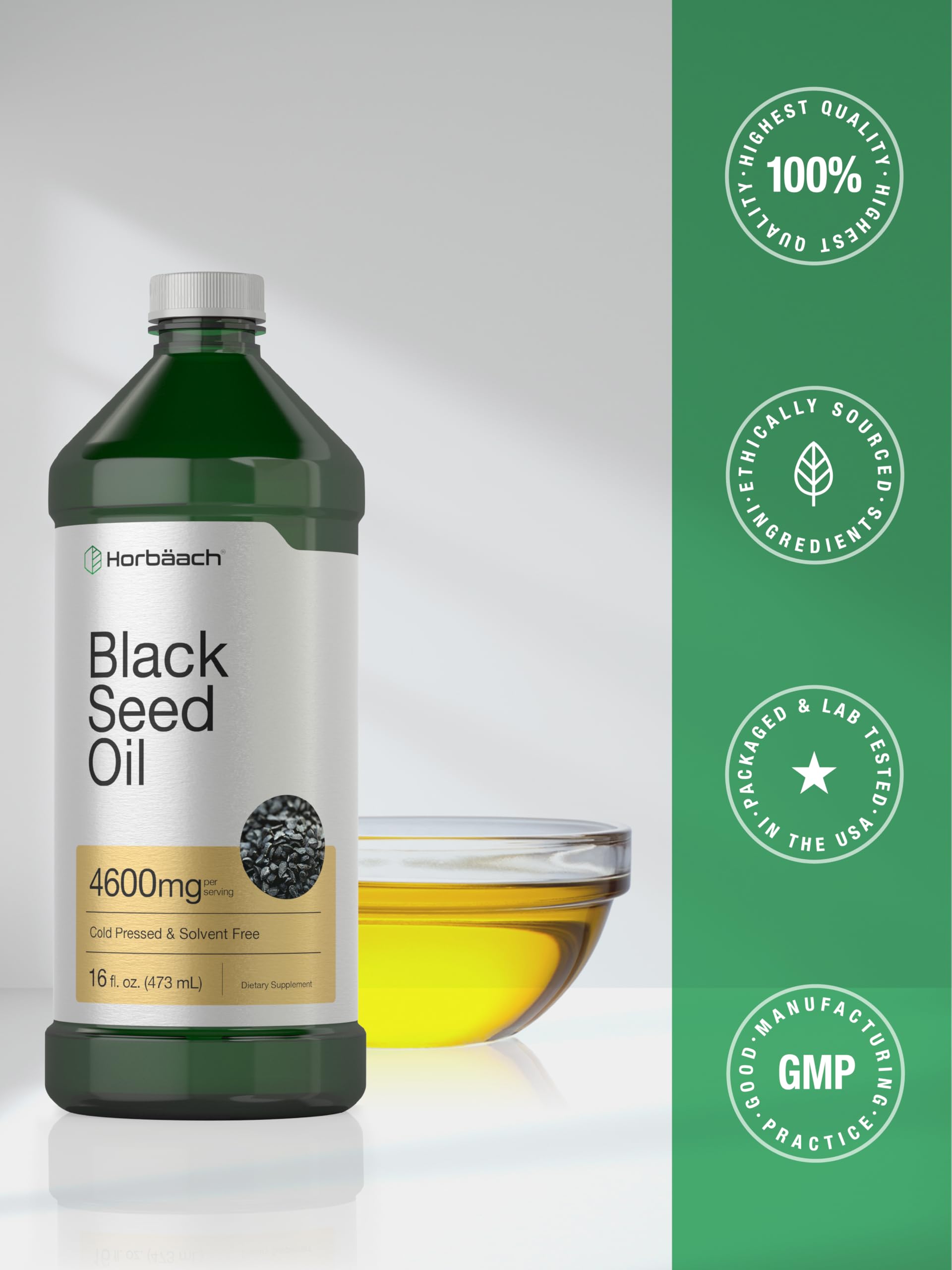 Horbäach Black Seed Oil Liquid | 16oz | 4600mg