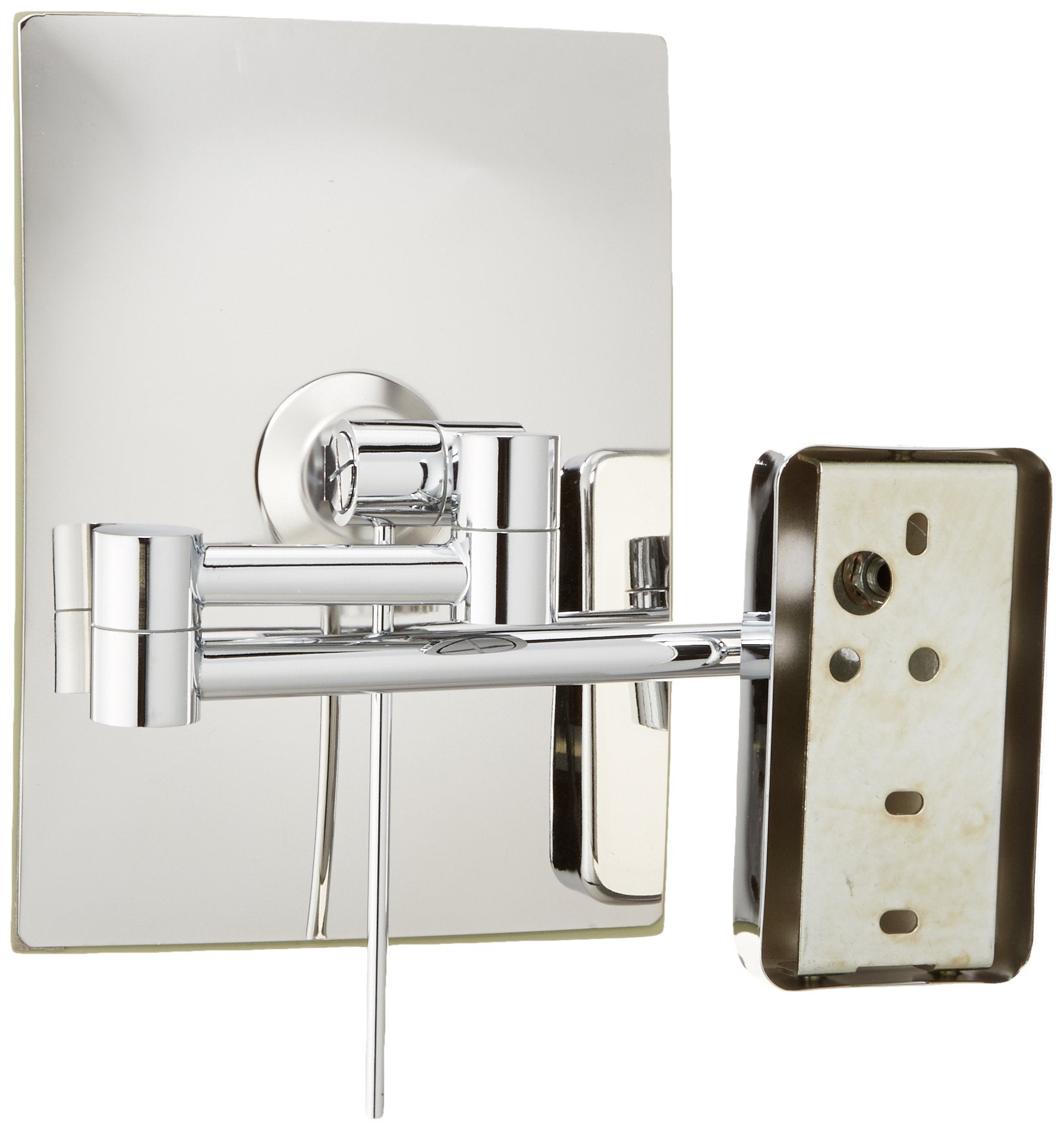 JERDON Wall Mount Makeup Mirror with 5X Magnification - 8.75” x 6.5” Rectangular Mirror Extends 14” – Chrome Finish – Model JRT695C