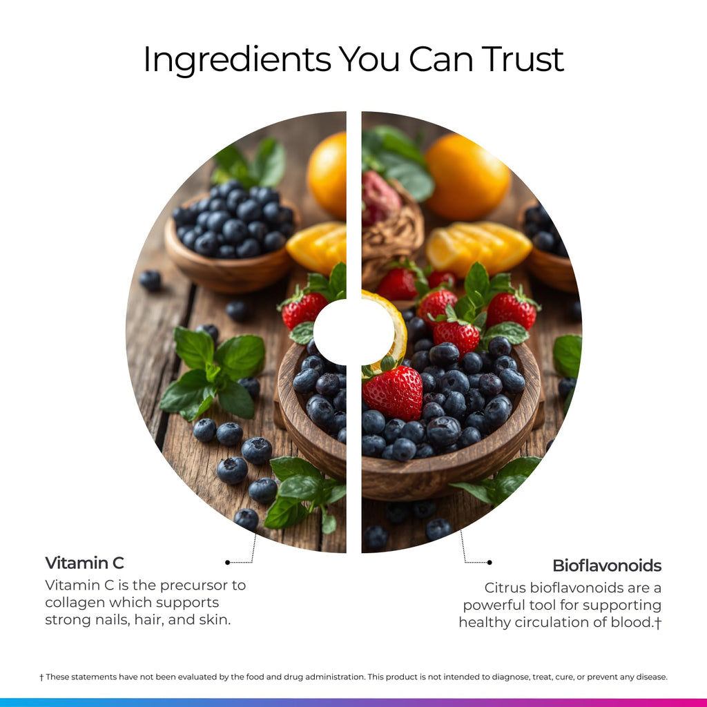 Livingood Daily Vitamin C Supplement, 3-in-1 Whole Food-Based Vitamin C with Acerola & Amla Fruit Extracts and Citrus Bioflavonoids for Immune Support, Vegan, Gluten Free, Non GMO, 60 Capsules