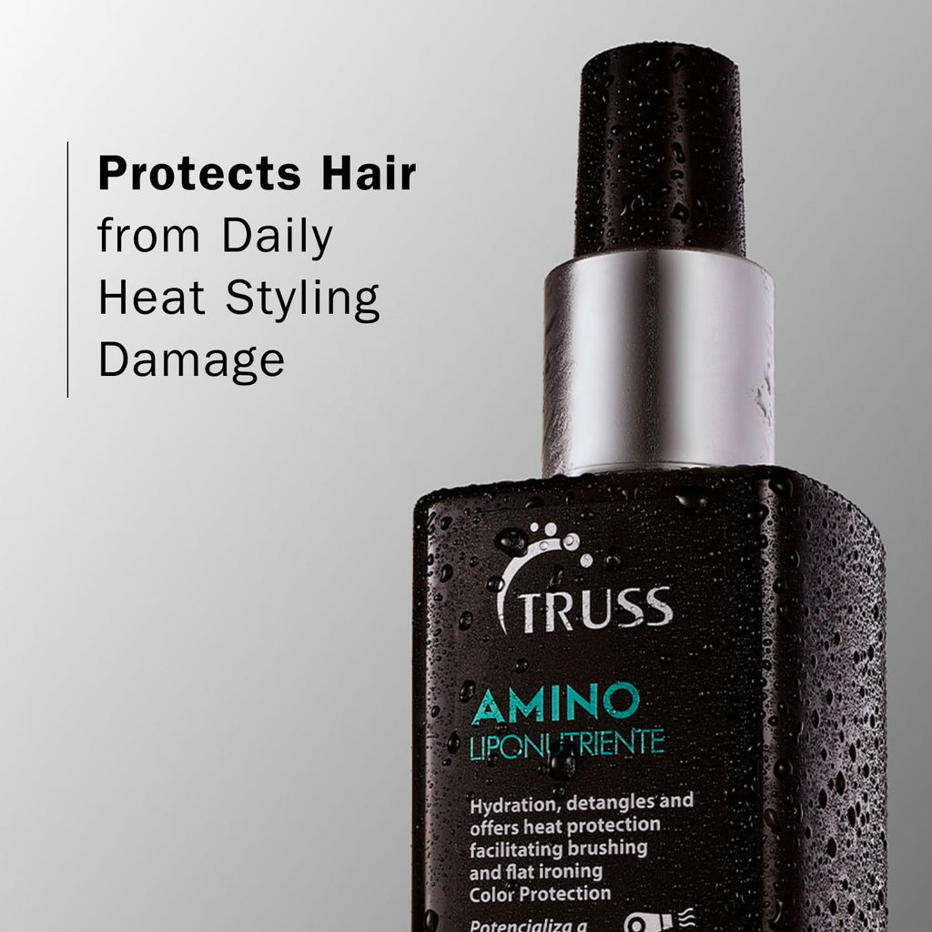 TRUSS Professional Amino Miracle - Heat Protectant Spray for Hair, Seals Cuticle, Repairs Dry Damaged Hair, Frizz Control, Detangles, Adds Shine, Color Protection, Ant-Aging (7.61oz) (I0101818)
