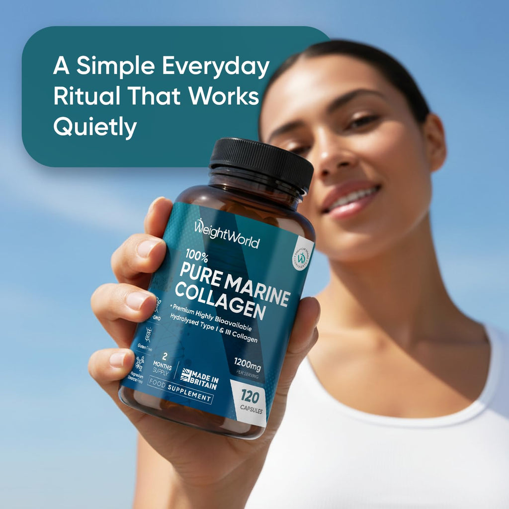 Pure Marine Collagen Capsules - 120 Capsules - 1200mg - 2 Months Supply