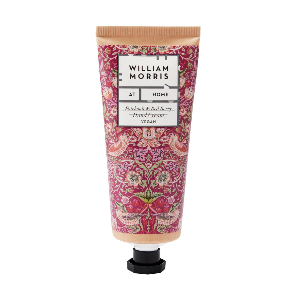 William Morris at Home Strawberry Thief Hand Cream | Leave Hands Soft & Cared For | Patchouli & Red Berry Scented | Strawberry Thief Print | Perfect Stocking Filler, 100ml