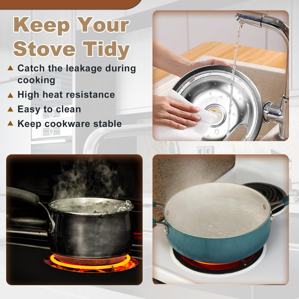 W10196405(8”) W10196406(6”) Electric Stove Burner Drip Pans & MP22YA Electric Range Burner Element Unit Set by Cenipar-Compatible with Whirl-pool Ken-more Ama-na Range Oven/Stove