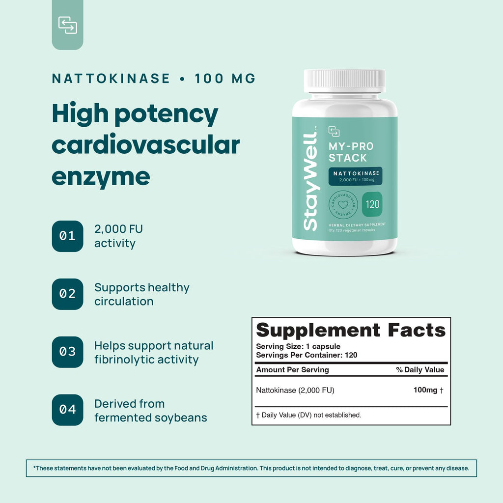 Stay-Well Naturals Spike Protein Supplement | Nattokinase 2000 FU 100mg, Bromelain 500mg, Curcumin 500 mg, 60 Day Supply | Full Protocol of Nattokinase Bromelain Curcumin (3 Bottle Set)