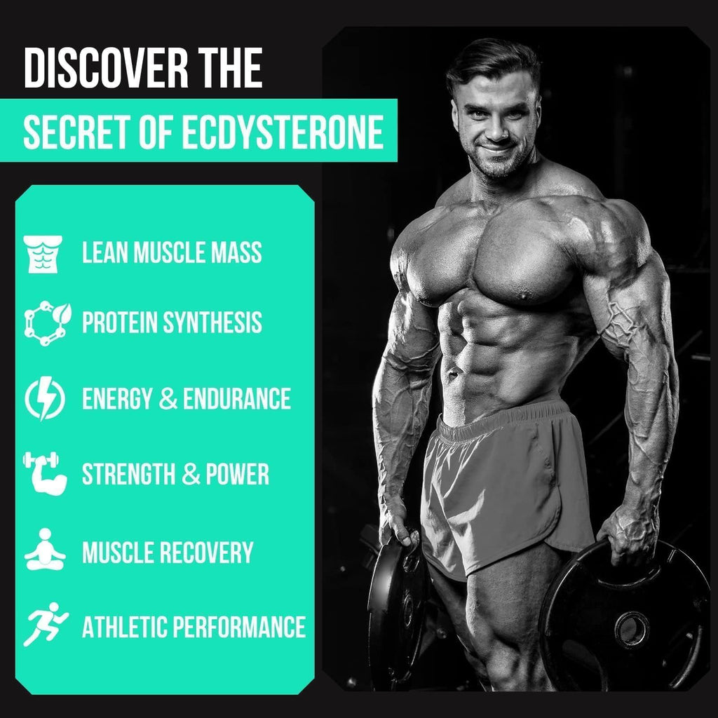 Thalacy 1200MG Beta Ecdysterone Supplement, 98% Maximum Purity Ecdysterone Supplements for Lean Muscle Mass, Athletic Performance & Strength, 120 Capsules