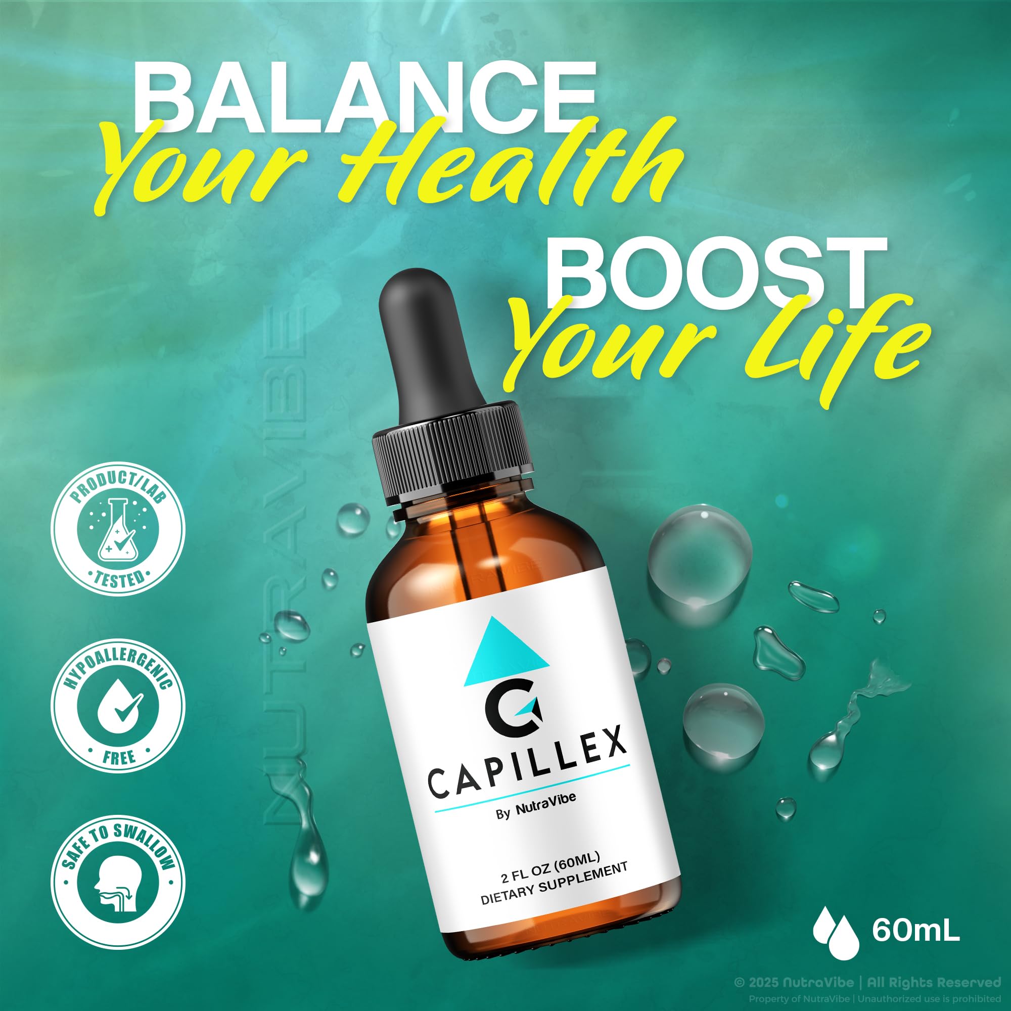 (3 Pack) Capillex Drops – Daily Hair & Scalp Support Inspired by Guava Leaf with a Clean, Premium Liquid Formula to Help Support Healthy-Looking Hair Growth, Just Few Easy Drops a Day (90 Servings)