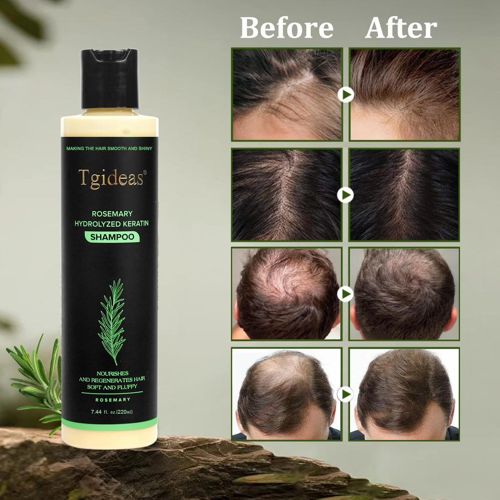 Rosemary Hair Growth Shampoo for Women and Men-Natural Thickening & Strengthening Shampoo with Hydrolyzed Keratin for Thinning Hair & Hair Loss 7.4 fl.oz - 2 Packs