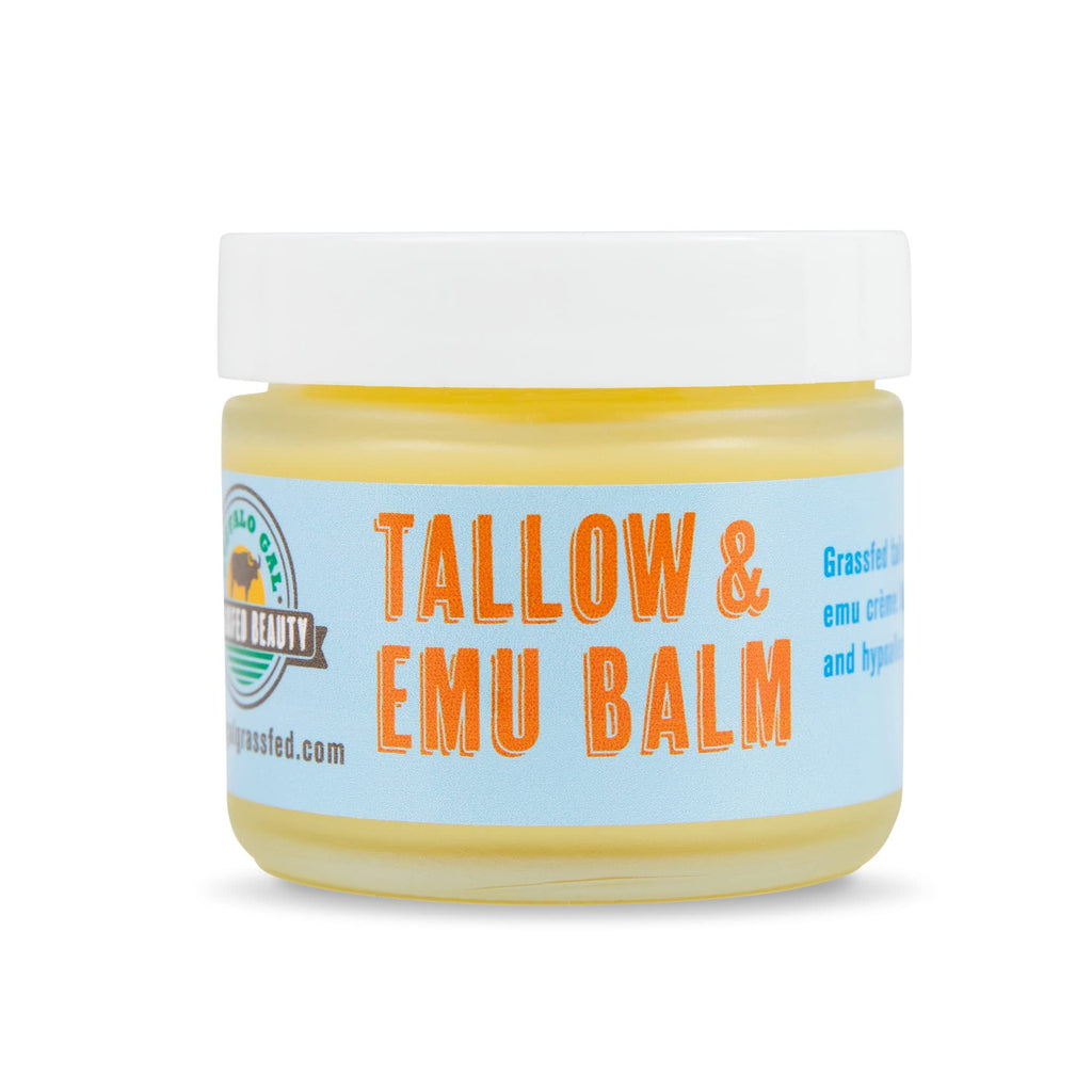 BUFFALO GAL Grassfed Beauty TALLOW & EMU BALM (Unscented) 2 oz