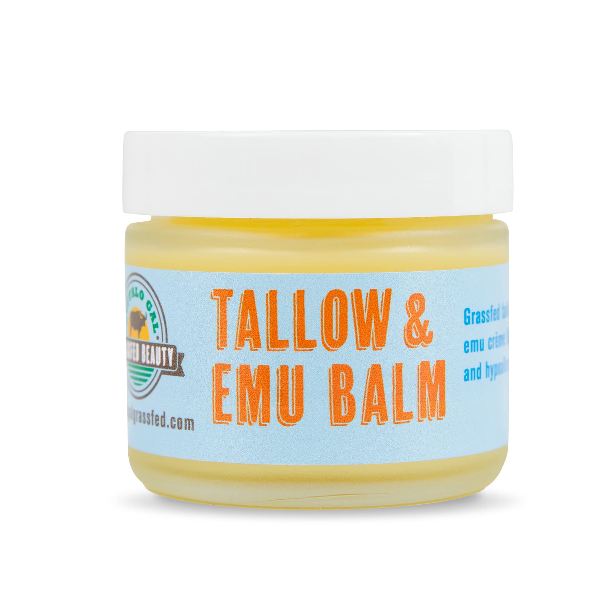 BUFFALO GAL Grassfed Beauty TALLOW & EMU BALM (Unscented) 2 oz