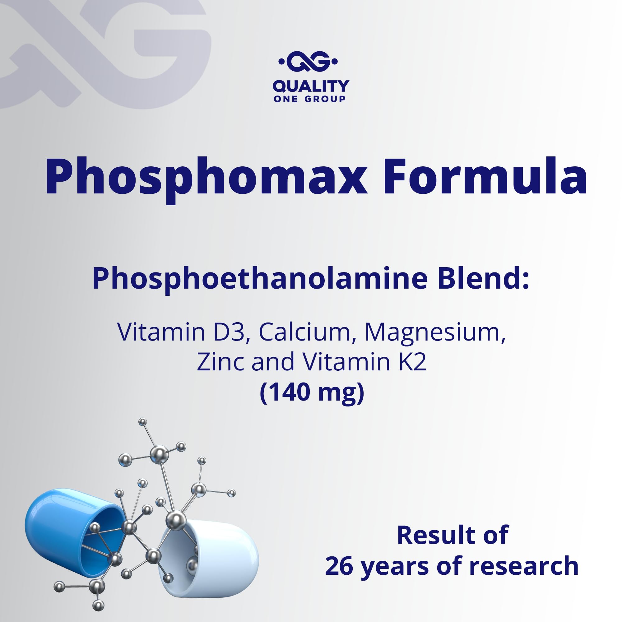 Phosphomax - Fosfoetanolamina - Unique Blend of Phosphoethanolamine to Boost Your Immune System- Natural Fosfoetalonamina, 26 Years of Researched Formulation