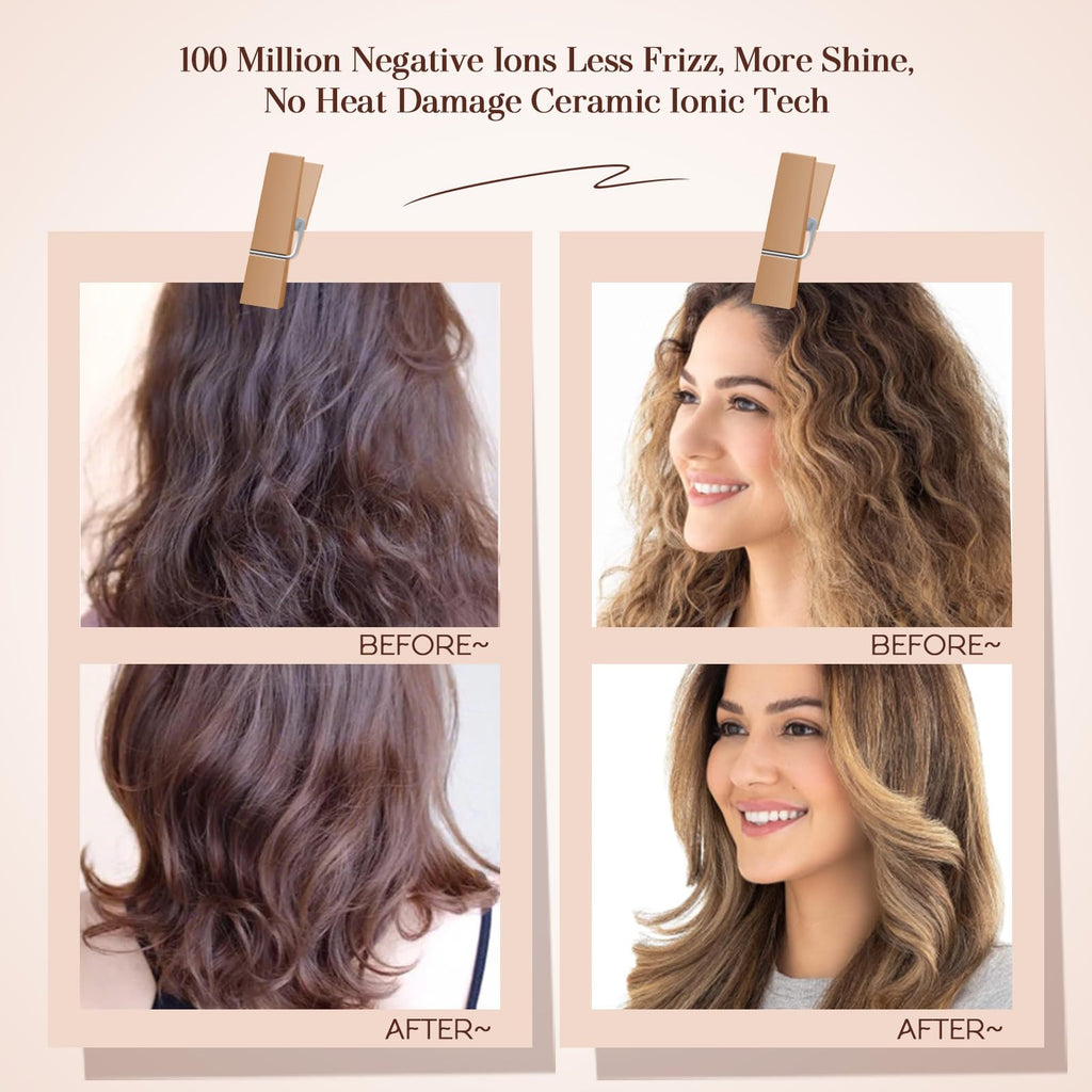 Travel Blow Dryer Brush in one, Dual Voltage 120V-240V Mini Hot Air Brush, Hair Trends Nano Titanium 2 Inch One Step Hair Dryer and Styler Volumizer Oval Shape