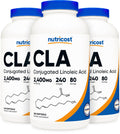 Nutricost CLA (Conjugated Linoleic Acid) 2,400mg, 240 Softgels - Gluten Free, Non-GMO, 800mg Per Softgel (3 Bottles)