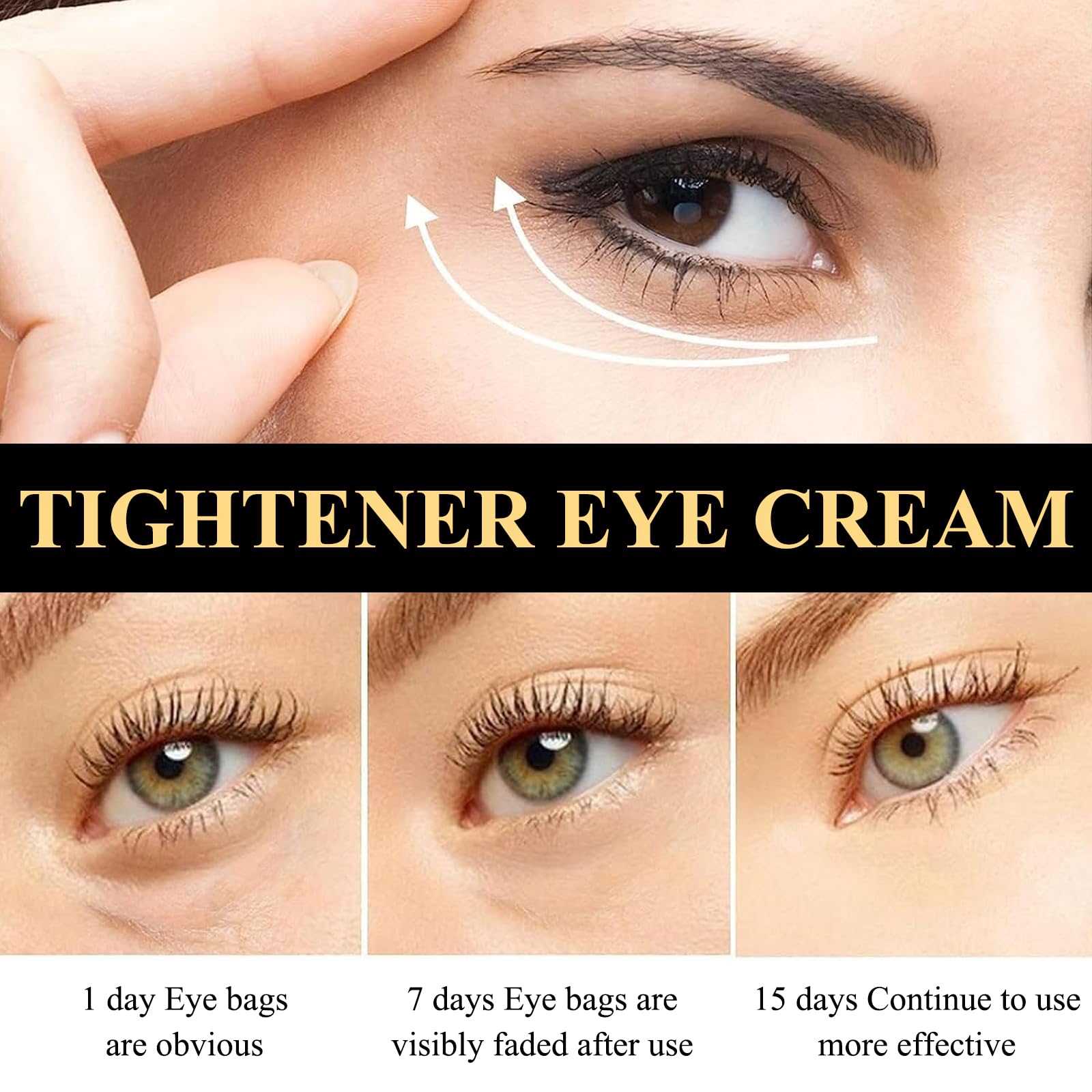 wimony Instant Eye Tightener, Eye Bag Cream Instant Firmx Eye Tightener for All Skin Eye Cream for Tightens and Smoothes for Dark Circles Fine Lines Puffiness,Fade Fine Lines (2PCS)