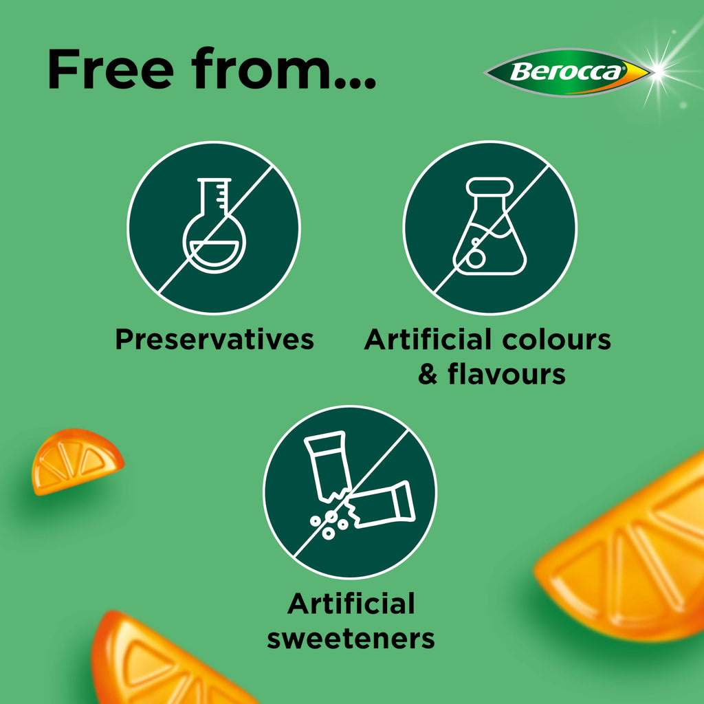 Berocca Immuno Multivitamin Gummies, Orange Flavour, 60 Gummies