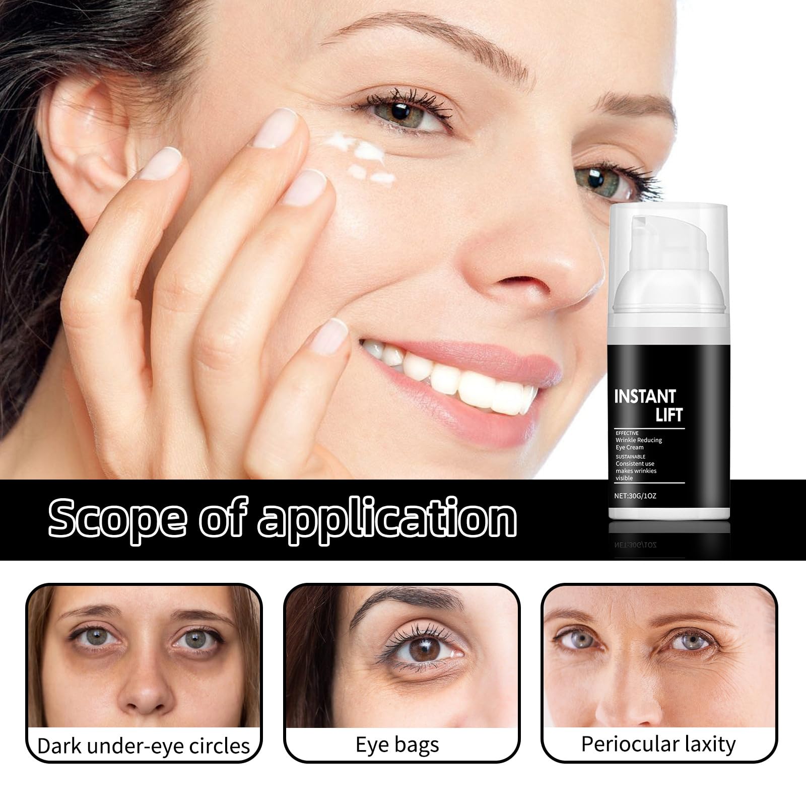 Instant Lift Plus - Face Lift,Instant Eye Lift Cream for Puffiness and Bags Under Eyes,Instant Wrinkle Serum,Available on Face,Eye and Neck,Tightens Delicate Skin