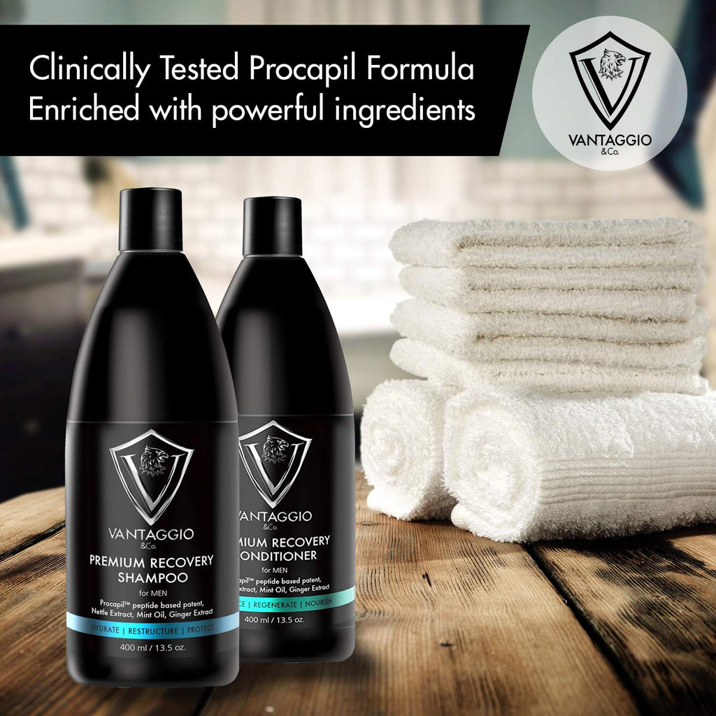 Vantaggio - Premium Shampoo & Conditioner Set – Stops Hair Loss – Boosts Hair Growth and Thickening – Procapil – DHT Blocker fights thinning and Alopecia