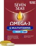 Seven Seas Omega-3 and Multivitamins Man 50plus, 30-Day Duo Pack, with B Vitamins and Calcium, 30 Omega-3 Capsules and 30 Multivitamin Tablets
