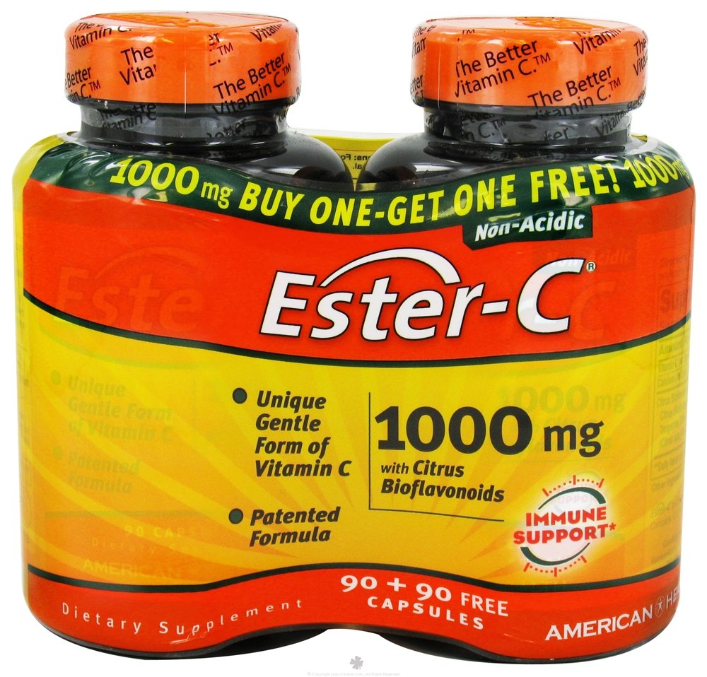 American Health Products Ester-C 1000mg with Citrus Bioflavonoids 90 + 90 Free 90+90 Capsule