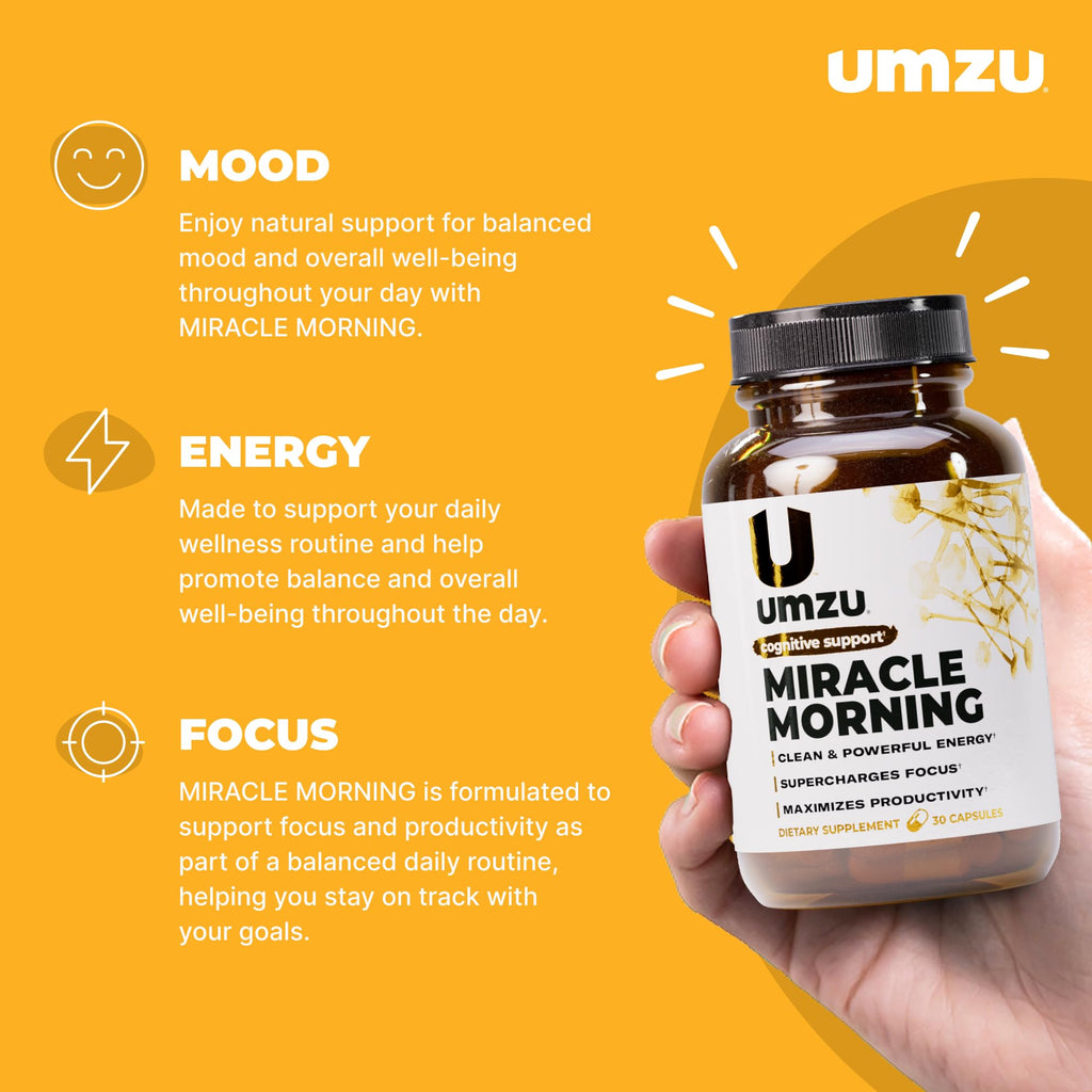 UMZU Miracle Morning Energy Support Supplement, 30 Day Supply