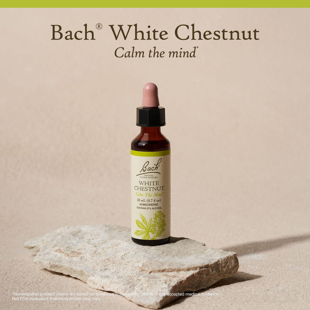 Bach Original Flower Remedies, White Chestnut - Calm The Mind - Natural Homeopathic Flower Essence for Emotional Balance - Vegan, Gluten Free, Sugar Free - 20mL Dropper