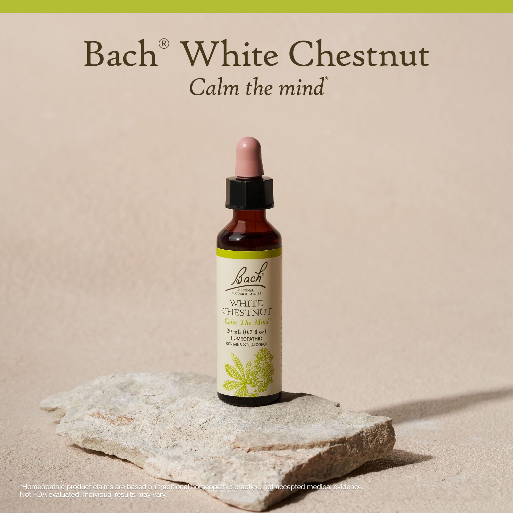 Bach Original Flower Remedies, White Chestnut - Calm The Mind - Natural Homeopathic Flower Essence for Emotional Balance - Vegan, Gluten Free, Sugar Free - 20mL Dropper