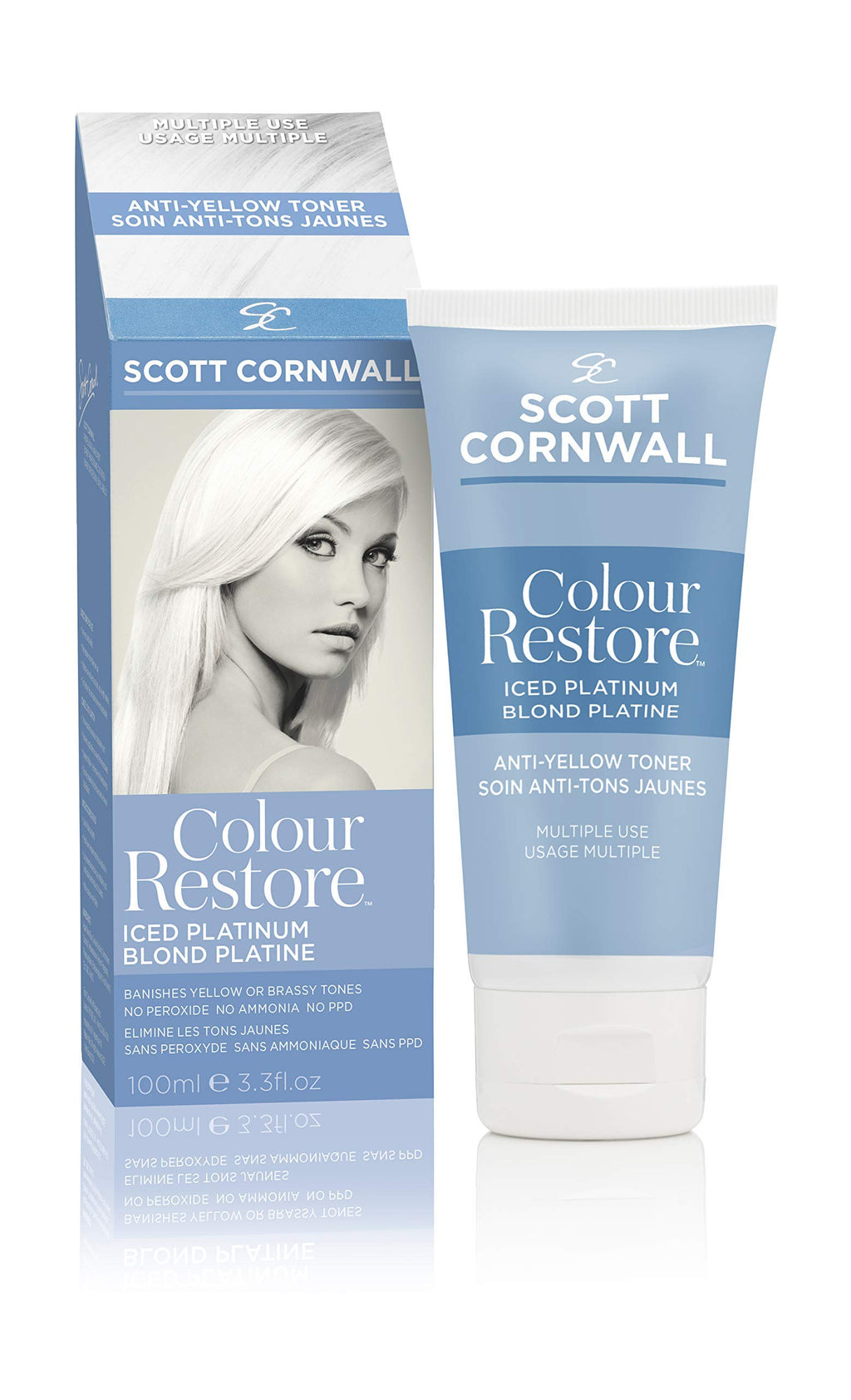 Scott Cornwall Colour Restore Iced Platinum Anti Yellow Hair Toner - Multiple Use -100ml