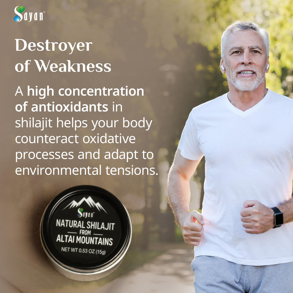 Sayan Pure Authentic Altai Shilajit Resin - 30 Grams, 4 Month Supply - High Efficacy Organic Fulvic Acid Supplement for Women and Men to Support Immune System, Energy, & Detox - Vegan, Non-GMO