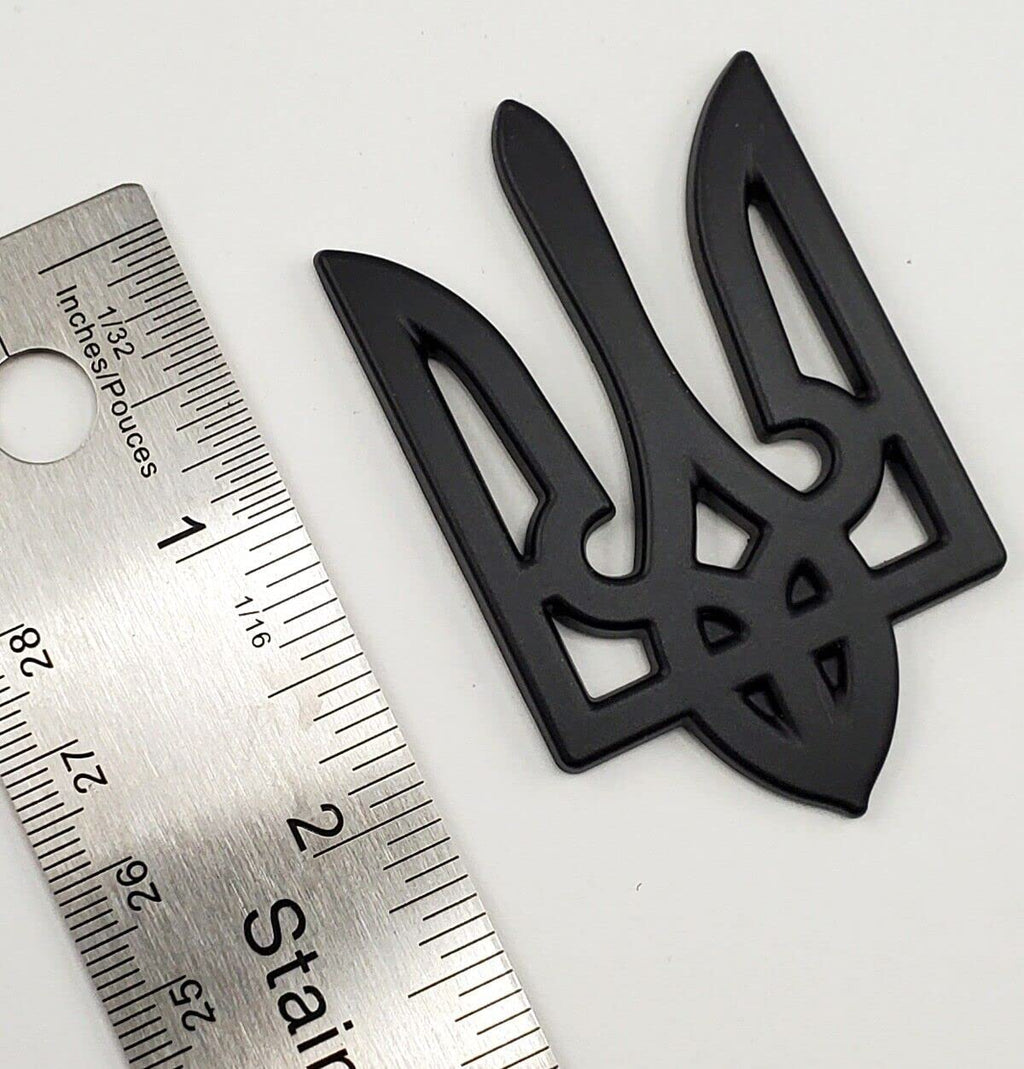 Black Tryzub Ukrainian Trident car Emblem 3D Sticker Auto Decal Sticker Symbol of Ukraine 2.5" Tall