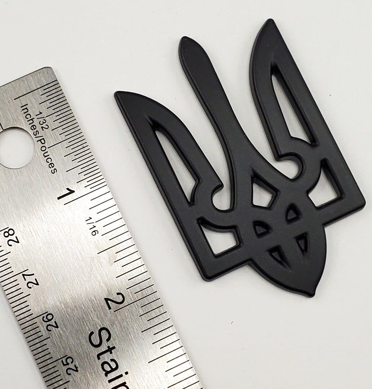 Black Tryzub Ukrainian Trident car Emblem 3D Sticker Auto Decal Sticker Symbol of Ukraine 2.5" Tall