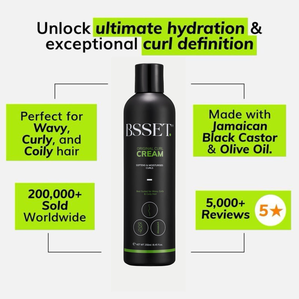BSSET Defining Curl Cream with Jamaican Black Castor Oil and Olive Oil - 250ml
