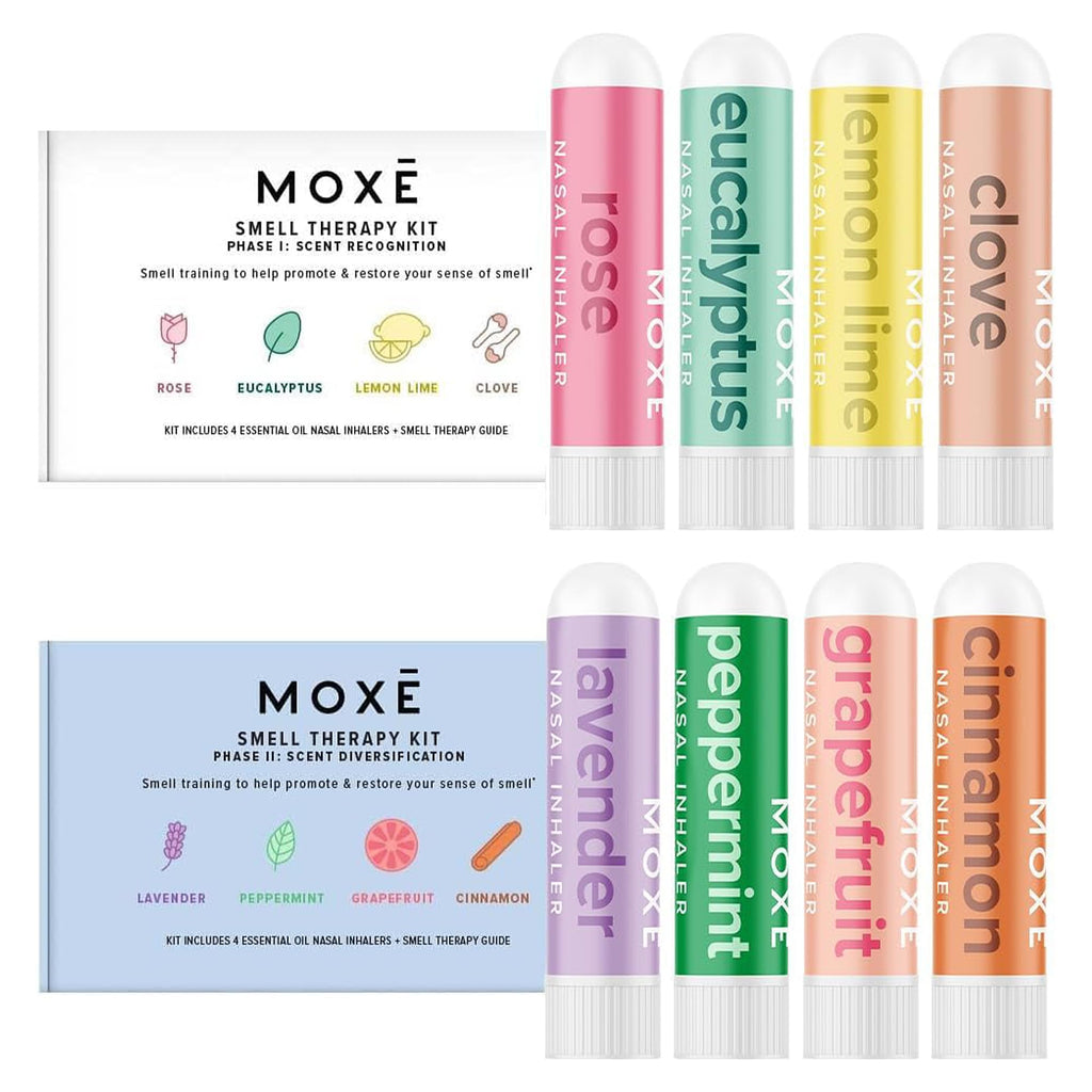 MOXĒ Smell Training Kit, Made in USA, 8 Essential Oils, Olfactory Regeneration, Helps Restore Sense of Smell, Natural Therapy for Smell Loss (Phase 1 & Phase 2 Bundle)