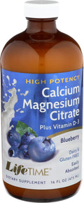 DYNAMIC HEALTH VitaLiquids Bone Support - Calcium Magnesium Supplement w/ Vitamin D - Supports Strong Bones w/ Calcium Citrate, Vitamin D3, Blueberry Flavor, Vegan, Gluten Free, 32 Servings, 16oz