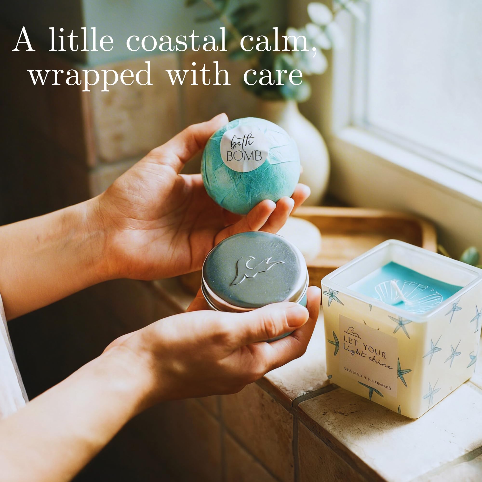 The Love Crate Co. Beach Gifts for Women, Self Care Gift Box, 15pc