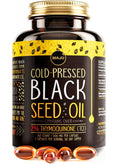 Maju Superfoods Black Seed Oil Capsules - Cold Pressed, 3X Thymoquinone, 100% Turkish Black Cumin Nigella Sativa Seed Oil, Liquid Pure Blackseed 60 Count, 500mg per Capsule