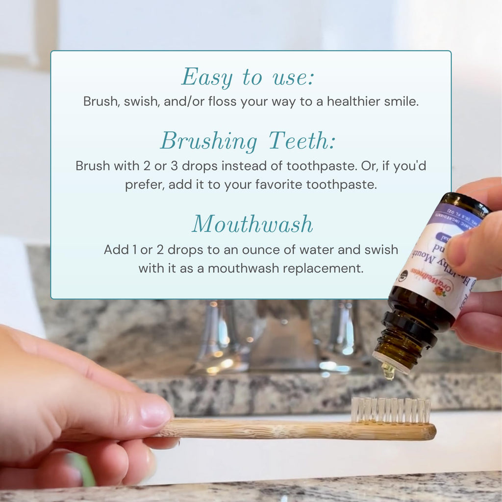 OraWellness Healthy Mouth Blend Organic Tooth Oil, Flouride Free Made in the USA Toothpaste & Mouthwash Alternative, Natural Rinse for Healthy Teeth & Gums for Women, Men and Kids, Pack of 3