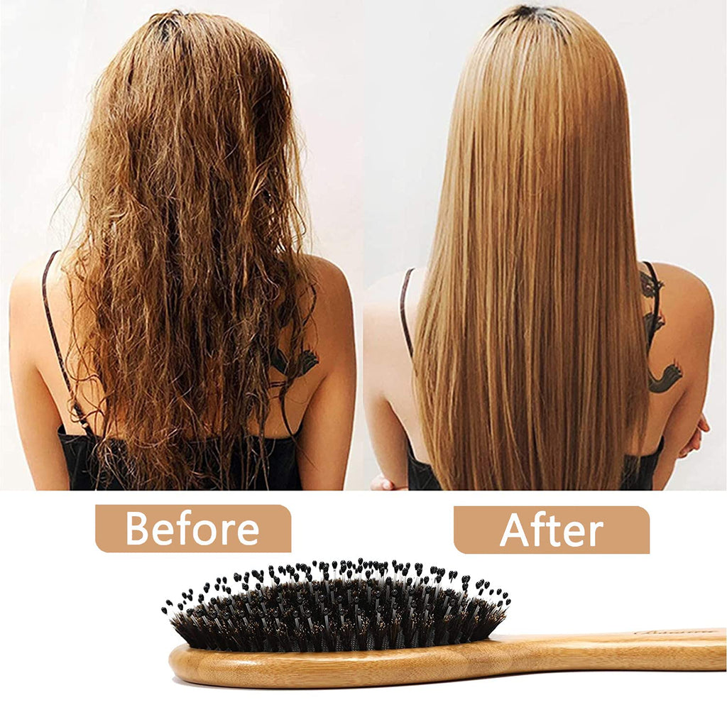 Bsisme Hair Brush, Boar Bristle & Soft Nylon Detangling HairBrush