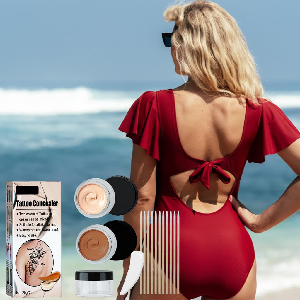 Tattoo Cover up Makeup Waterproof & Sweatproof Tattoo Concealer Full Coverage Body Concealer Hidden Spot Birthmarks Scars for Men and Women