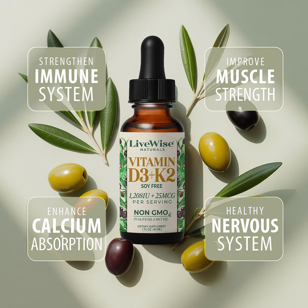 Live Wise Naturals Vitamin D3 K2 Drops for Adults, Ultra Concentrated