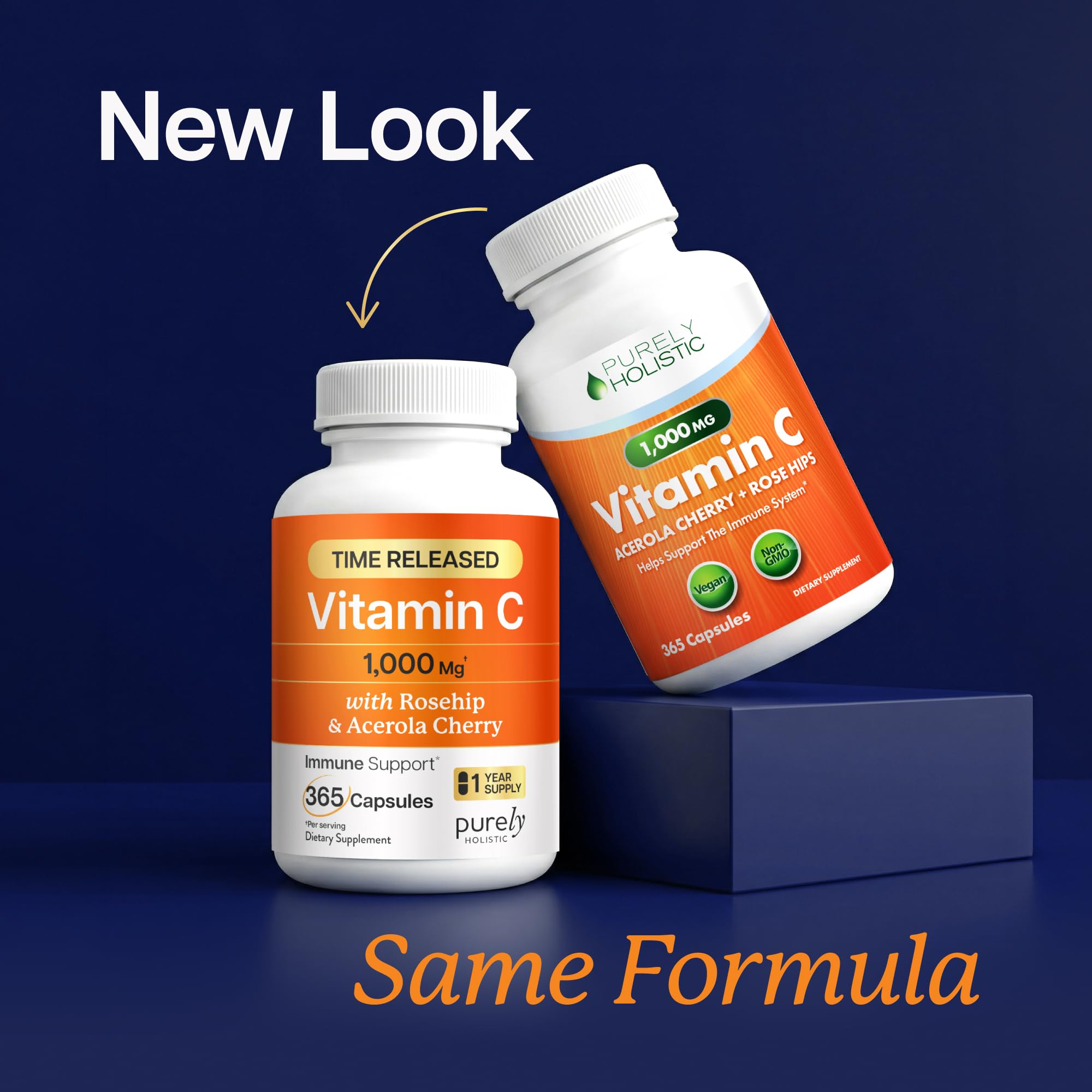 Vitamin C 1000mg | Immune Support | Timed-Release Capsules | 1 Year Supply | Vitamin C Supplement with Acerola Cherry & Rose Hips | Daily Antioxidant & Wellness Support | Vegan, Non-GMO | 365 Ct
