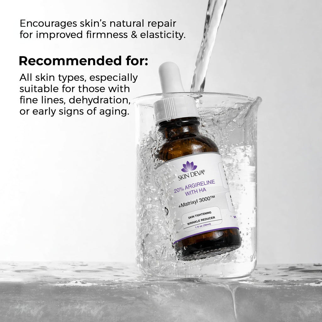 SKIN DEVA 20% Argireline Serum with Matrixyl 3000 Pure Hyaluronic Acid Serum For Face Deep Wrinkle Reducer Anti Aging Tones Skin and Stimulates Collagen Peptides Serum For Face
