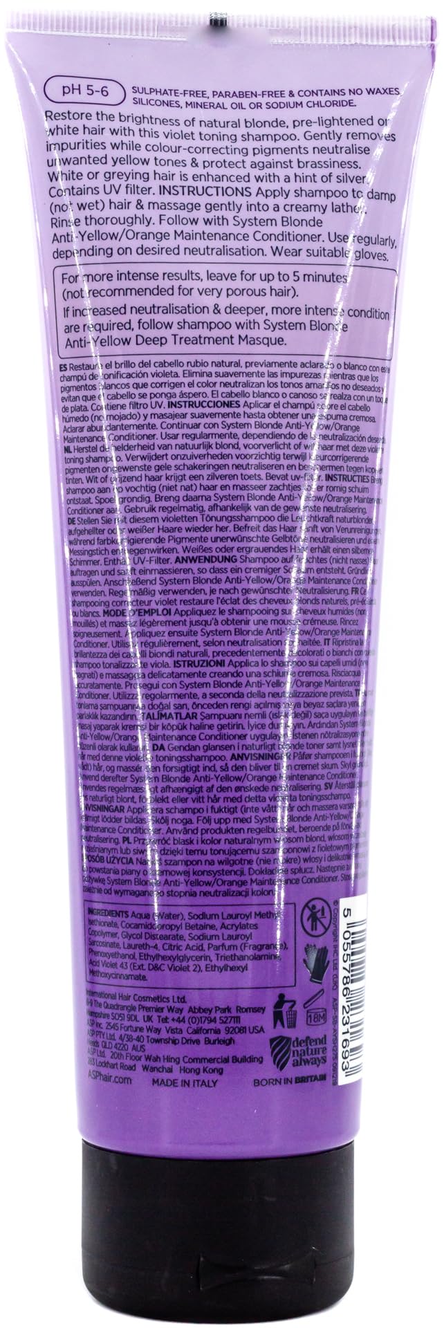 A.S.P. System Blonde Anti Yellow Shampoo 275ml