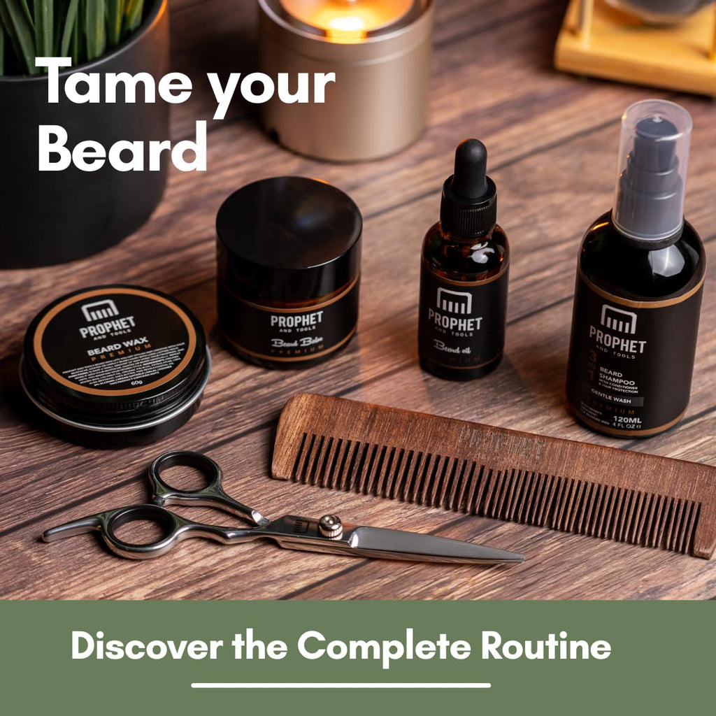 Prophet and Tools Extra Strong Hold Beard & Hair Wax - 24hr Long-Lasting Hold, Shapes & Styles with Ease, Washes Out Easily - Includes Moustache Styling Stick