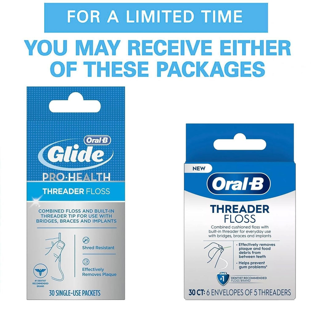 Glide Threader Floss, 30 Single-Use Packets each (Value Pack of 10)