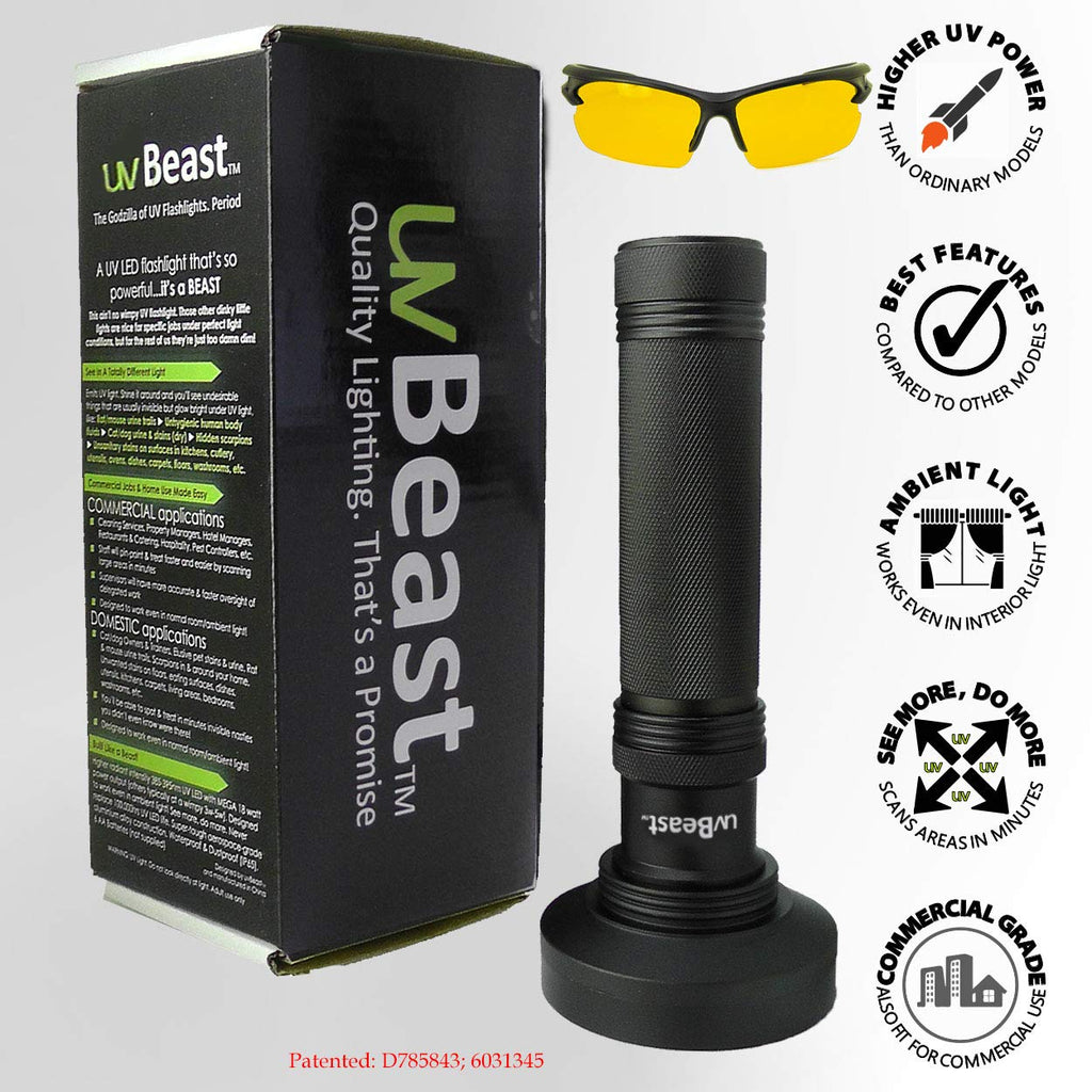 uvBeast V1 385-395nm Black Light UV Flashlight, High Power, 100 LED