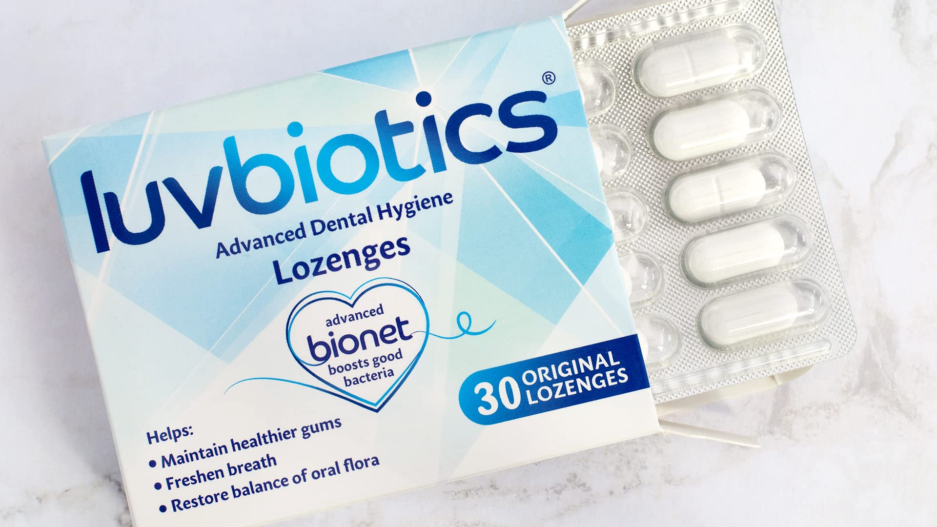 Luv Biotics Oral probiotic Original Mint Lozenges- Freshen Breath, Dry Mouth Relief & Promote Healthy Oral Microbiome - (3 Packs of 30s)