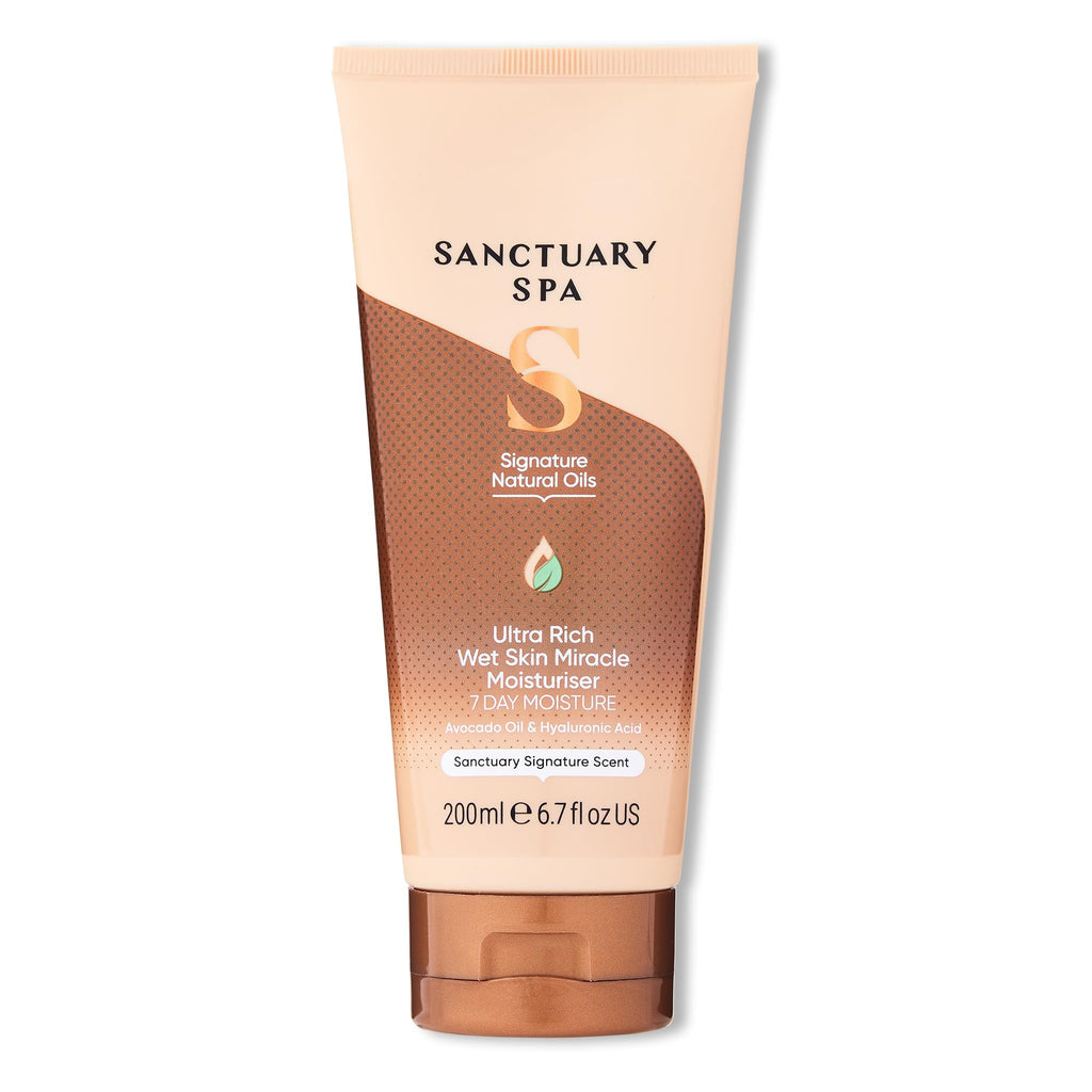 ultra rich wet skin miracle moisturiser, no mineral oil, cruelty free and vegan in shower moisturiser, 200ml, orangesanctuary spa ultra rich wet skin miracle moisturiser, no mineral oil, cruelty free and vegan in shower moisturiser, 200ml, orange