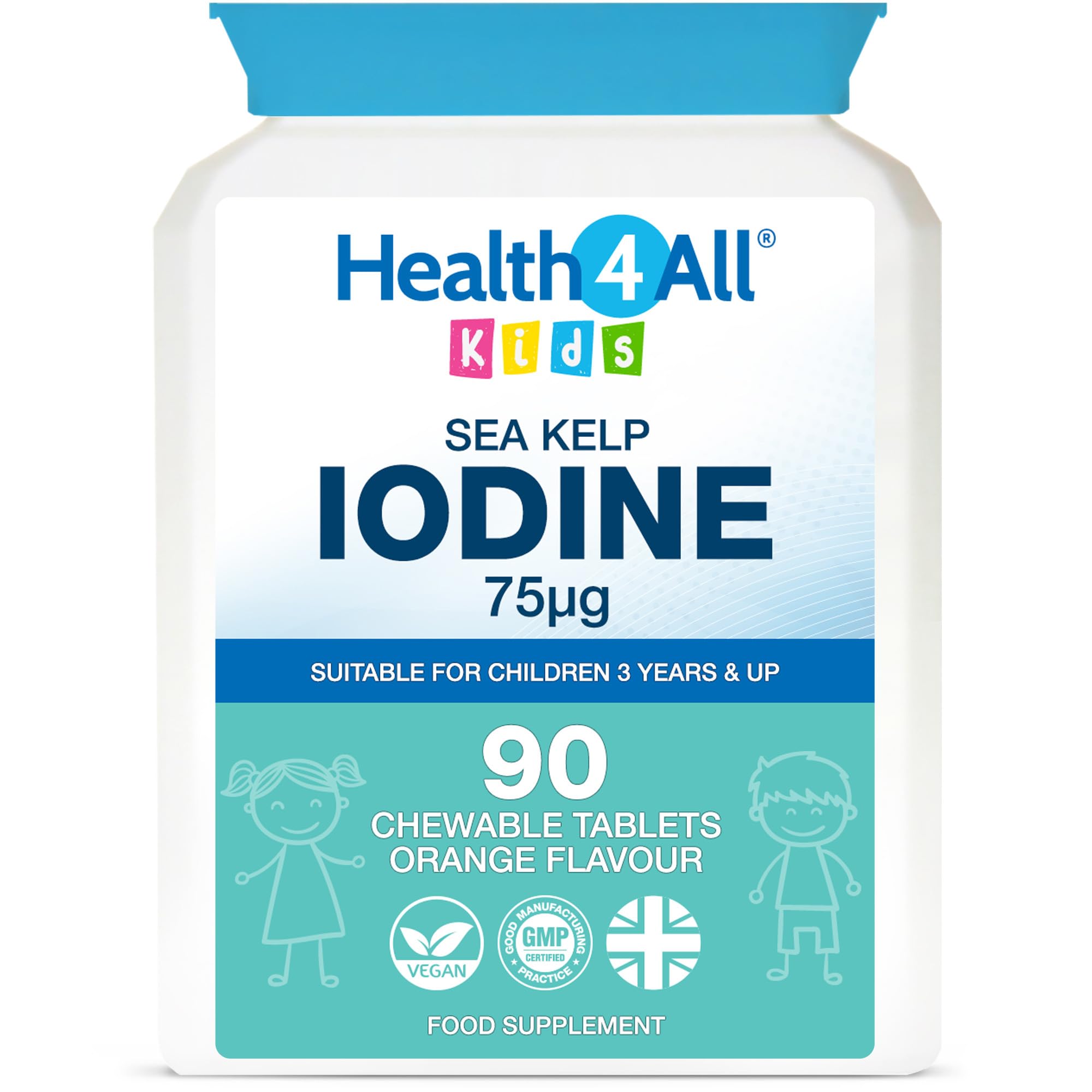 Kids Sea Kelp Iodine 75mcg 90 Chewable Tablets, Supports Learning & Growth