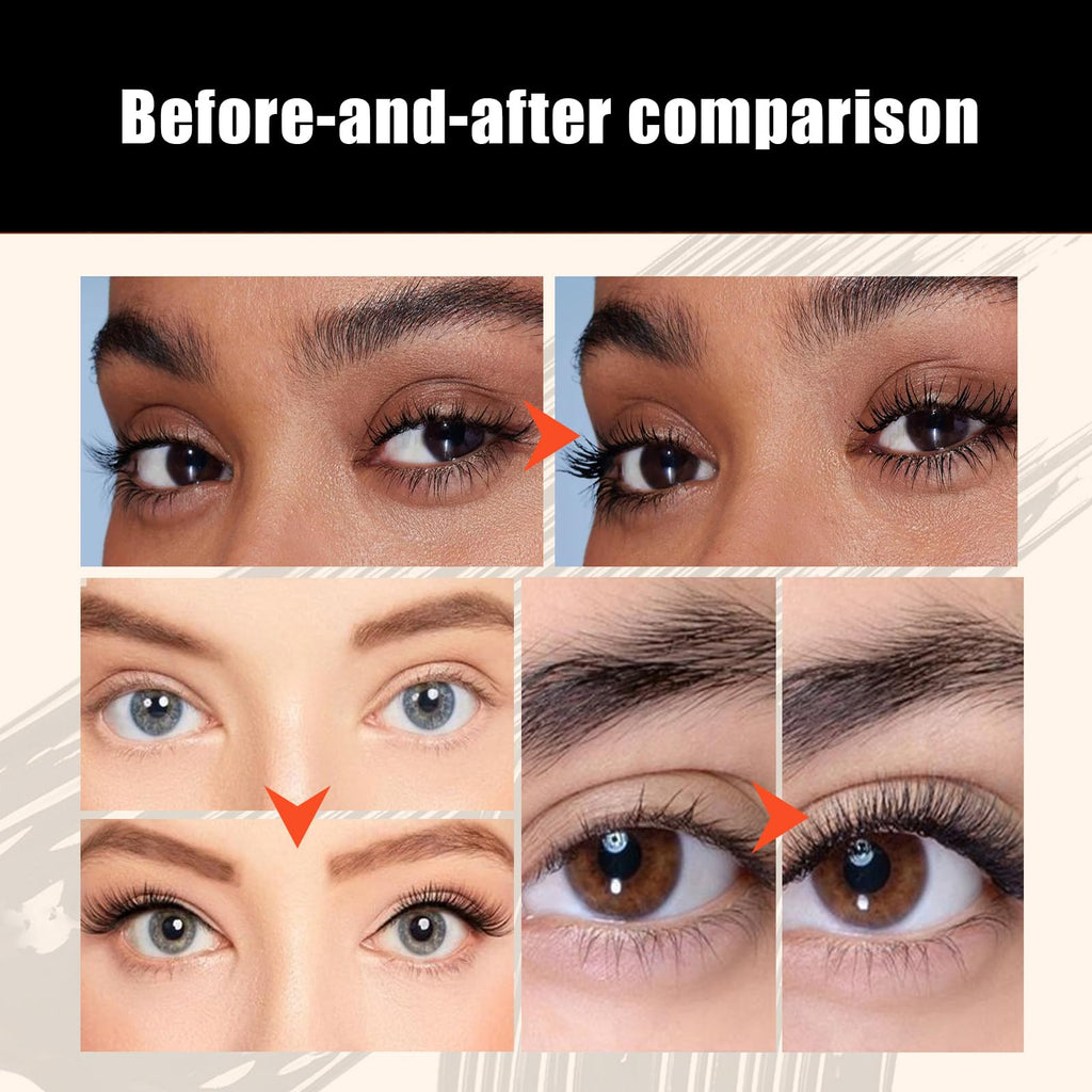 Black Mascara for Older Women 60 Plus - Telescopic Mascara Waterproof Specially Designed for Mature Women, Smudge-proof, Ultra-Precise Slim Adjustable Brush to Any Angle, Smudge-proof,No Clumps