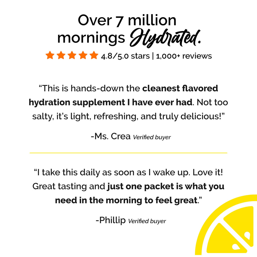 ROUTINE Morning Daily Hydration | Electrolyte Powder Packets | Lemon, Apple Cider Vinegar & Sea Salt Drink Mix | Sugar-Free, Keto & Paleo-Friendly | 3rd-Party Tested Electrolyte Drink Mix, 30 Sticks