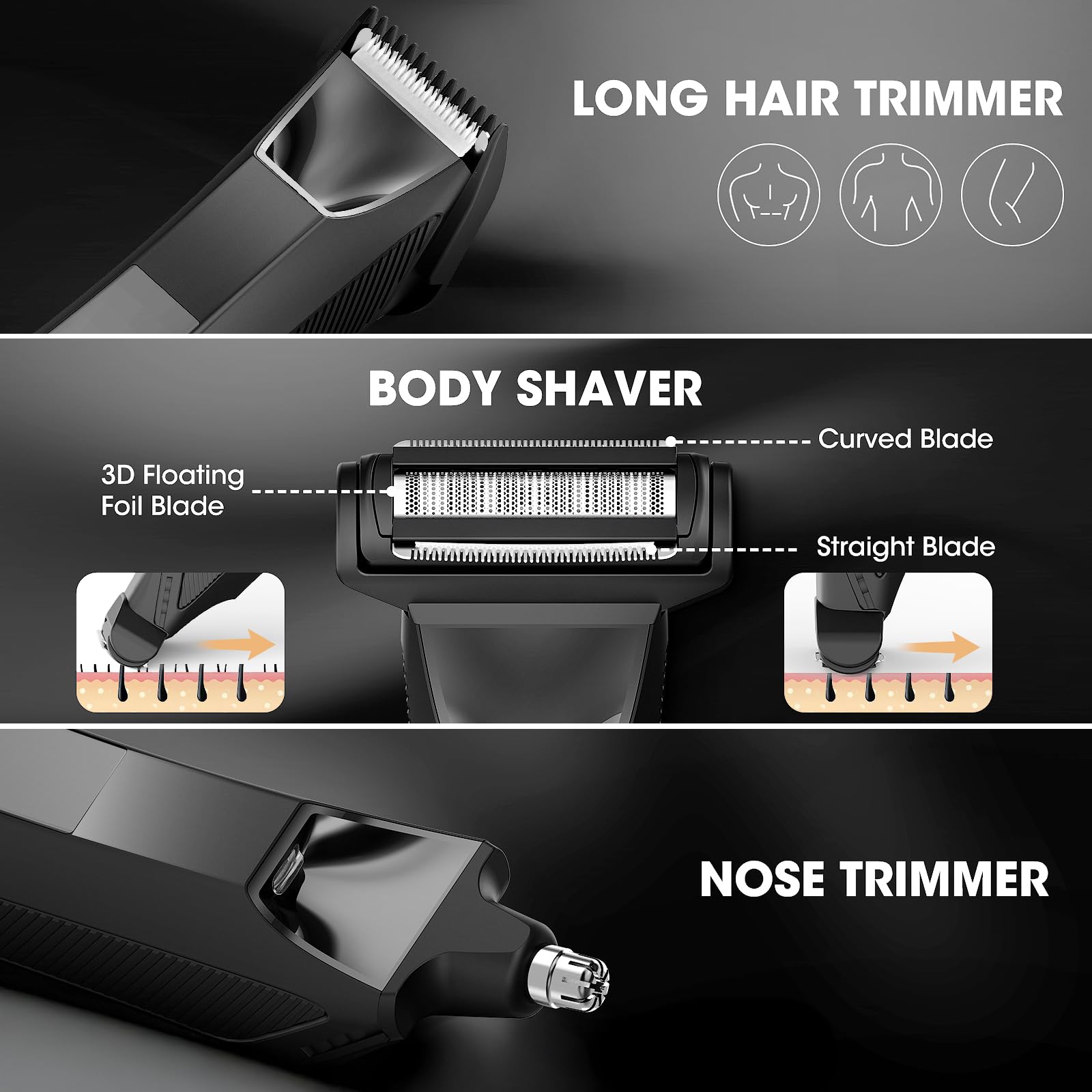 Manscape Body and Ball Trimmer for Men, Bald Head & Body Shaver, Mens Grooming Kits Pubic Groin Hair Trimmer, Body Groomer Electric Razors for Smooth Shaving, IPX7 Waterproof